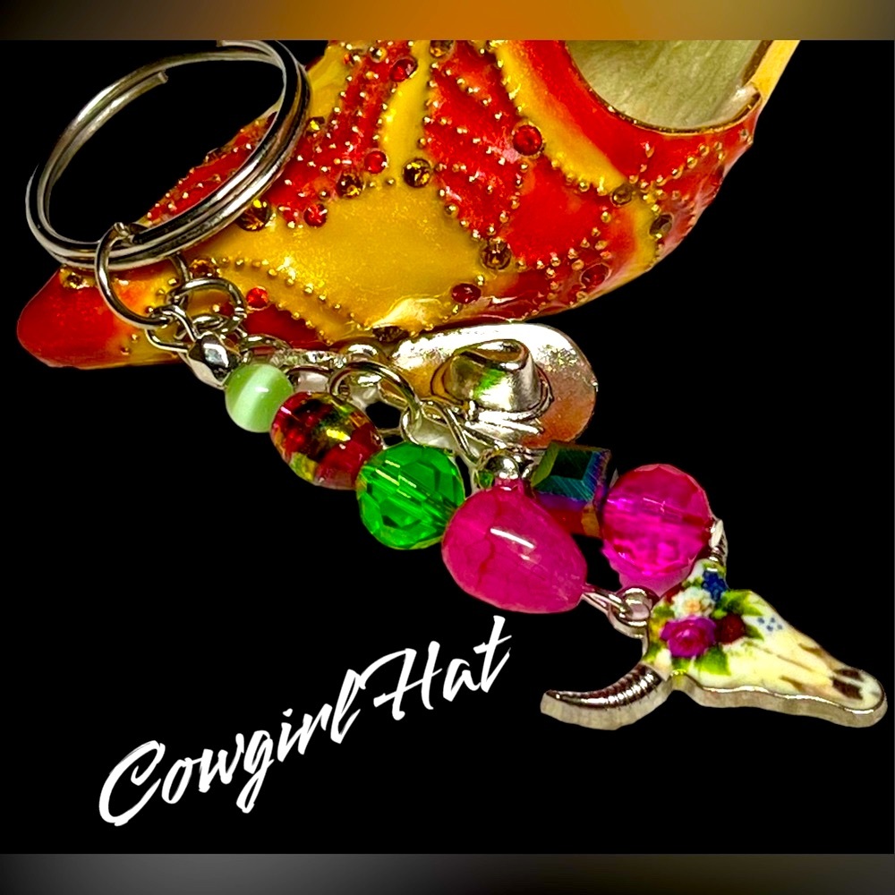Cowgirl bling key fob/purse bling or hang on a belt loop